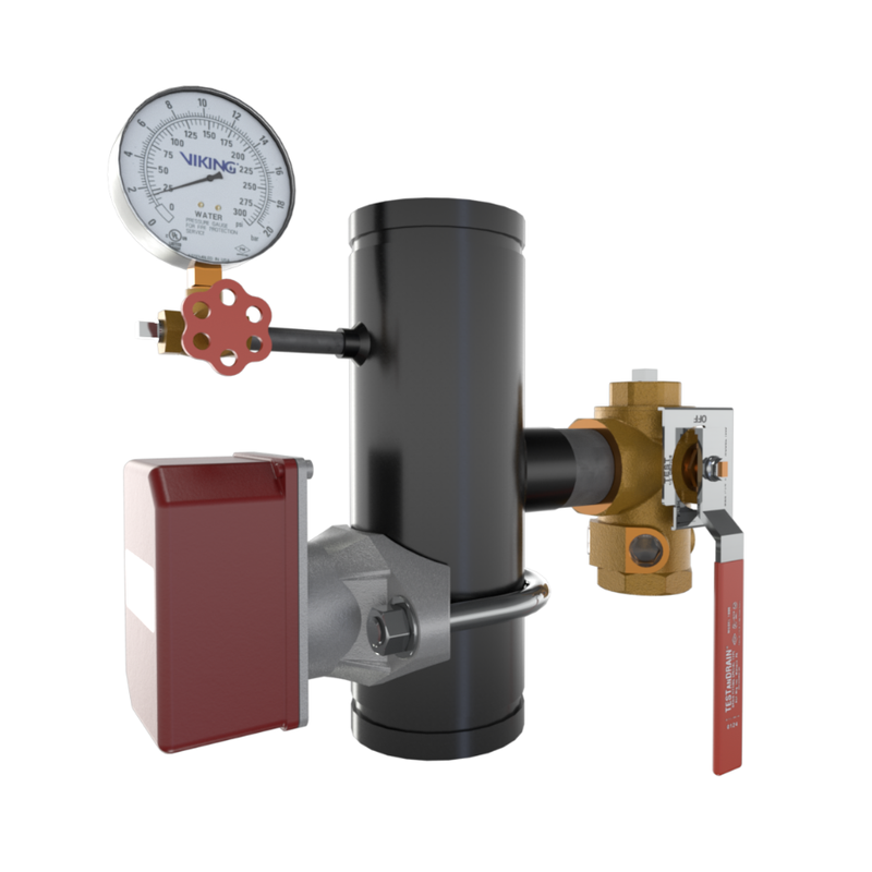 Viking® 14859G EasyPac Commercial Riser Assembly With Test And Drain, K25 ESFR Orifice, Groove x Groove, 4" - WeSupplyIt.com