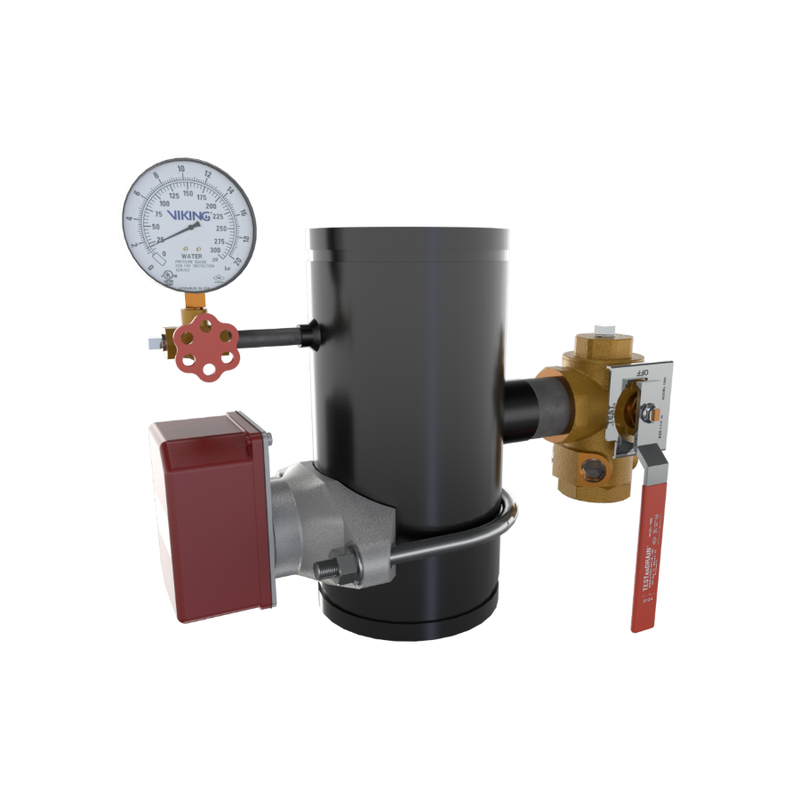 Viking® 14862C EasyPac Commercial Riser Assembly With Test And Drain, 1/2" Orifice, Groove x Groove, 6" - WeSupplyIt.com