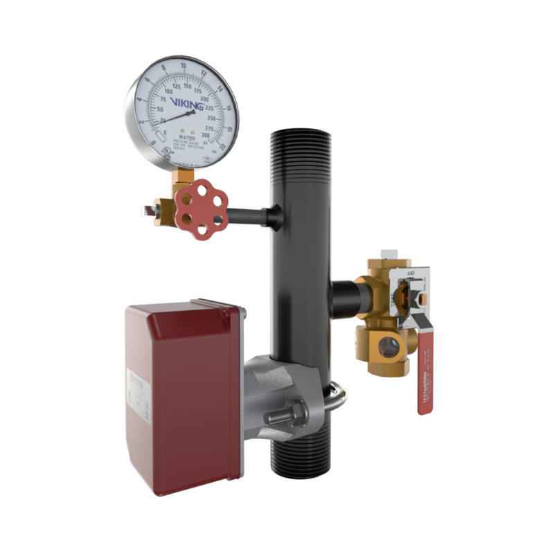 Viking® 14901B300 EasyPac Residential Riser Assembly With Test And Drain And PRV, 7/16" Orifice, 300 PRV, Thread x Thread, 2" - WeSupplyIt.com