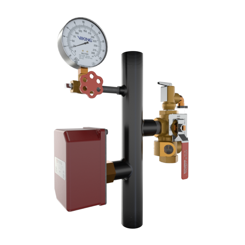 Viking® 15236B300 EasyPac Residential Riser Assembly With Test And Drain And PRV, 7/16" Orifice, 300 PRV, Thread x Thread, 1 1/2" - WeSupplyIt.com