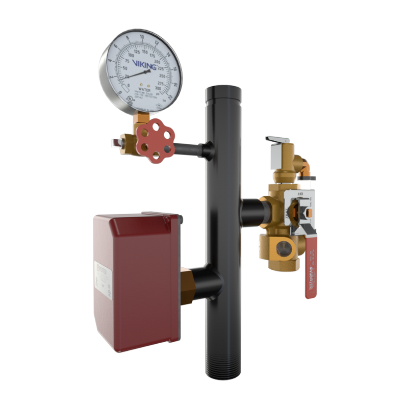 Viking® 15240A300 EasyPac Residential Riser Assembly With Test And Drain And PRV, 3/8" Orifice, 300 PRV, Thread x Groove, 1 1/2" - WeSupplyIt.com