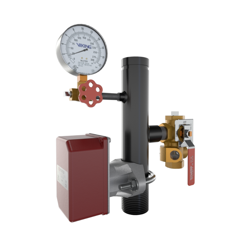 Viking® 15246C EasyPac Residential Riser Assembly With Test And Drain, 1/2" Orifice, Thread x Groove, 2" - WeSupplyIt.com