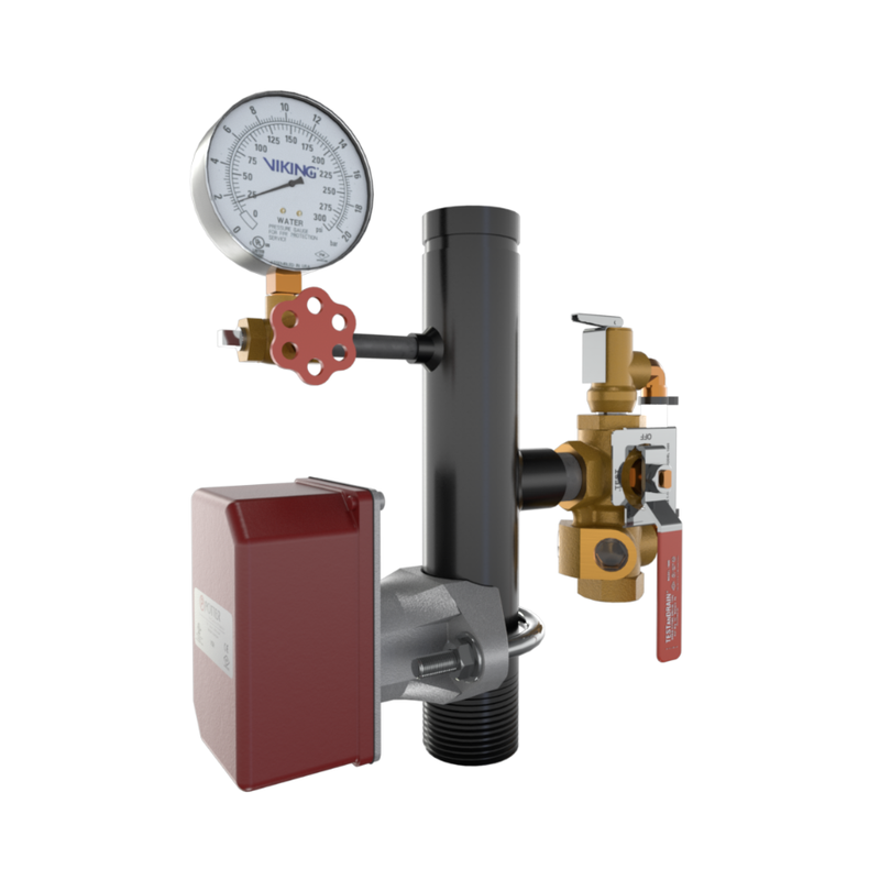 Viking® 15247A300 EasyPac Residential Riser Assembly With Test And Drain And PRV, 3/8" Orifice, 300 PRV, Thread x Groove, 2" - WeSupplyIt.com