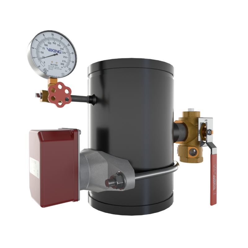 Viking® 15265A EasyPac Commercial Riser Assembly With Test And Drain, 3/8" Orifice, Groove x Groove, 8" - WeSupplyIt.com