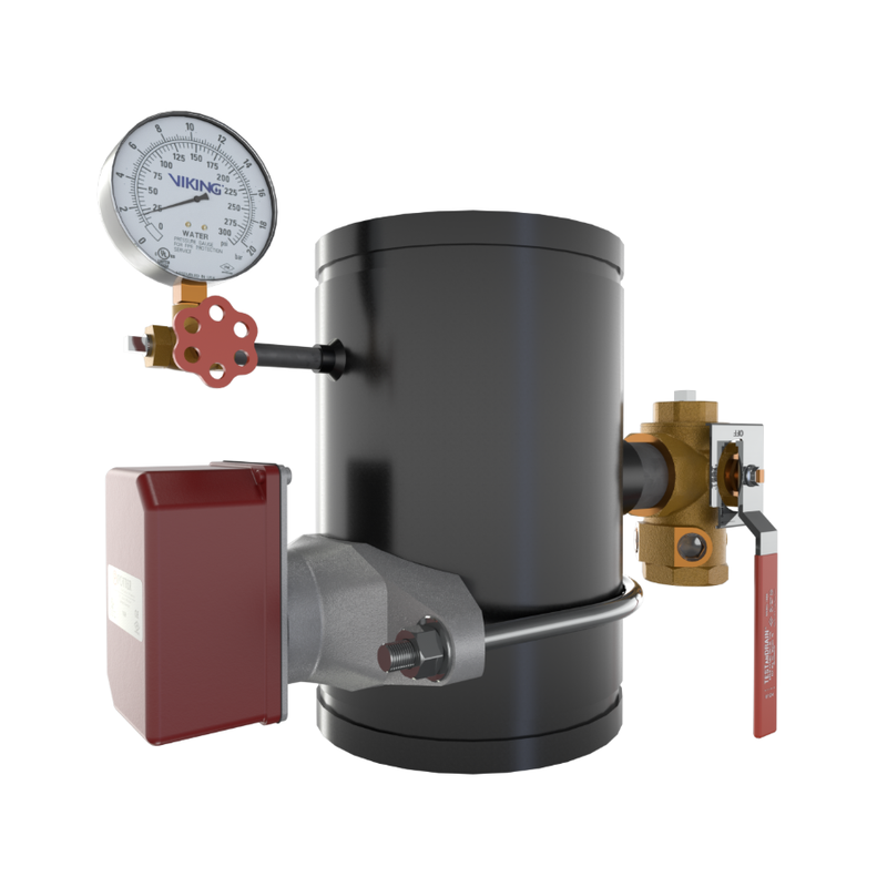 Viking® 15265B EasyPac Commercial Riser Assembly With Test And Drain, 7/16" Orifice, Groove x Groove, 8" - WeSupplyIt.com