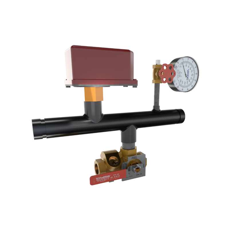 Viking® 15271D EasyPac Floor Control Riser Assembly With Test And Drain, 17/32" Orifice, Groove x Groove, 1 1/4" - WeSupplyIt.com