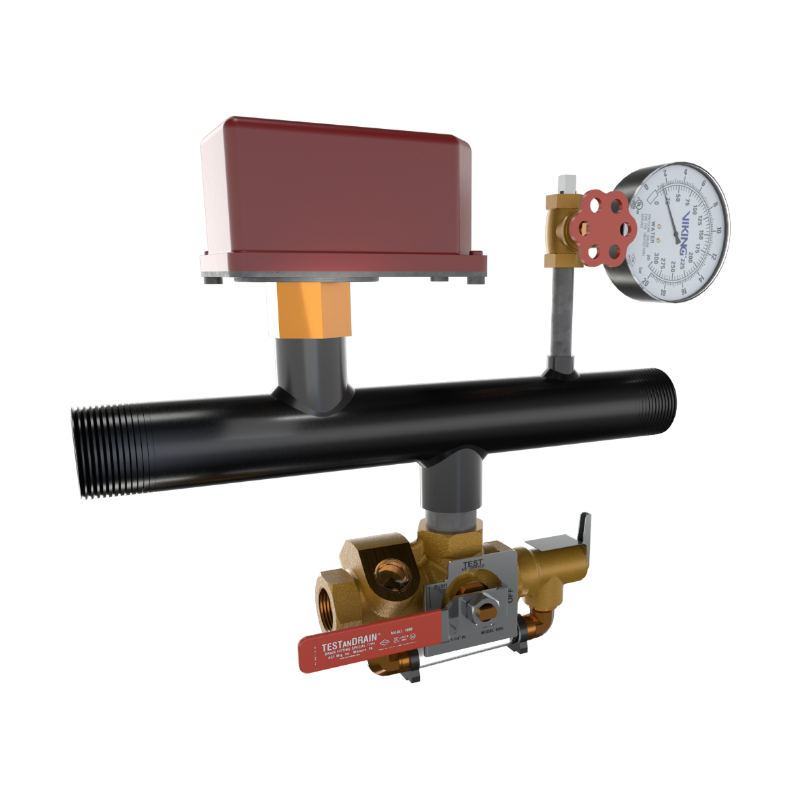 Viking® 15278E300 EasyPac Floor Control Riser Assembly With Test And Drain And PRV, 5/8" ELO Orifice, 300 PRV, Thread x Thread, 1 1/2" - WeSupplyIt.com