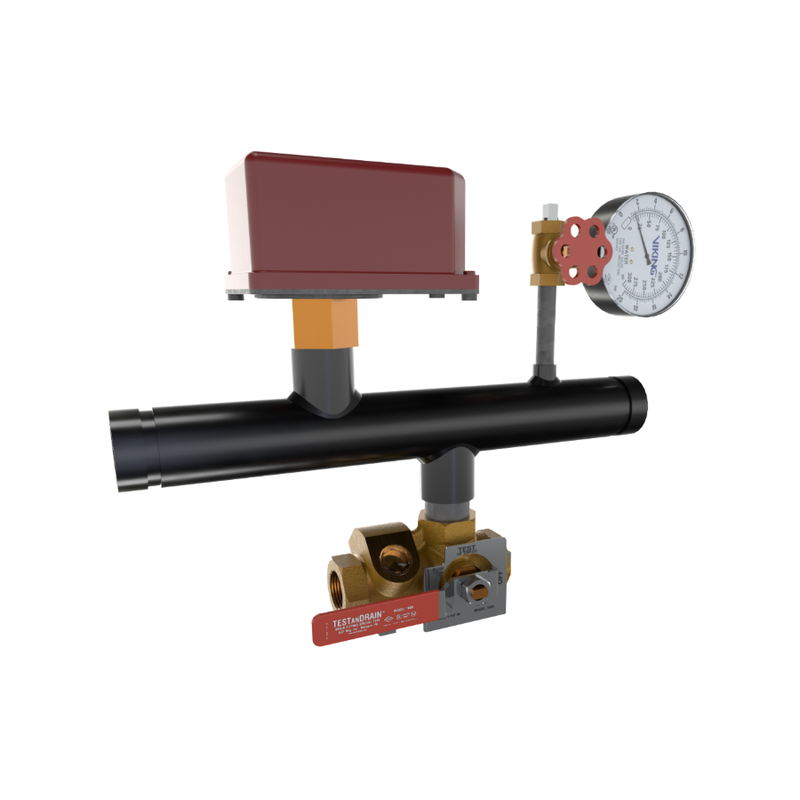 Viking® 15280D EasyPac Floor Control Riser Assembly With Test And Drain, 17/32" Orifice, Groove x Groove, 1 1/2" - WeSupplyIt.com