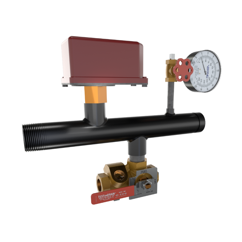 Viking® 15283D EasyPac Floor Control Riser Assembly With Test And Drain, 17/32" Orifice, Thread x Groove, 1 1/2" - WeSupplyIt.com