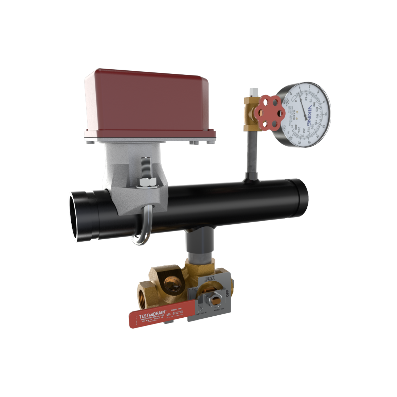 Viking® 15289D EasyPac Floor Control Riser Assembly With Test And Drain, 17/32" Orifice, Groove x Groove, 2" - WeSupplyIt.com