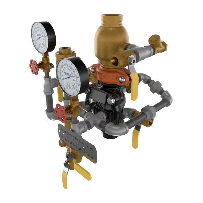 Viking® 23587 Model VXD Pre-Trimmed, Deluge Single-Interlocked Preaction System With Pneumatic Release, Galvanized, 2" - WeSupplyIt.com