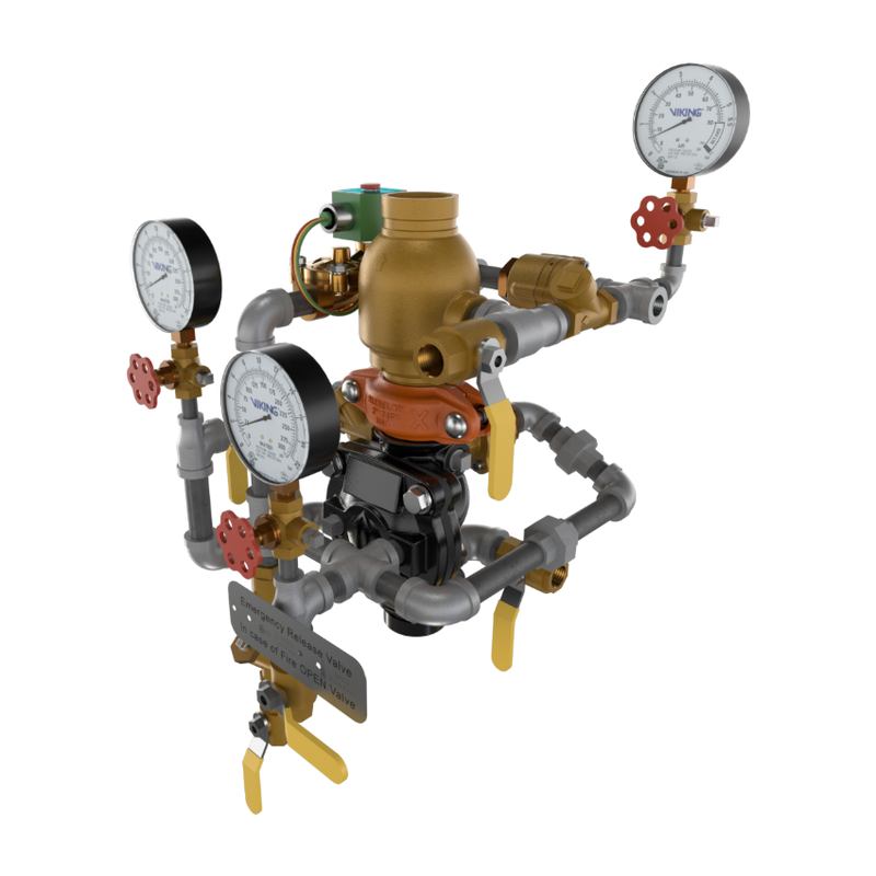 Viking® 23590 Model VXD Pre-Trimmed, Deluge Double-Interlocked Preaction System With Electric/Pneumatic Release, Galvanized, 2" - WeSupplyIt.com