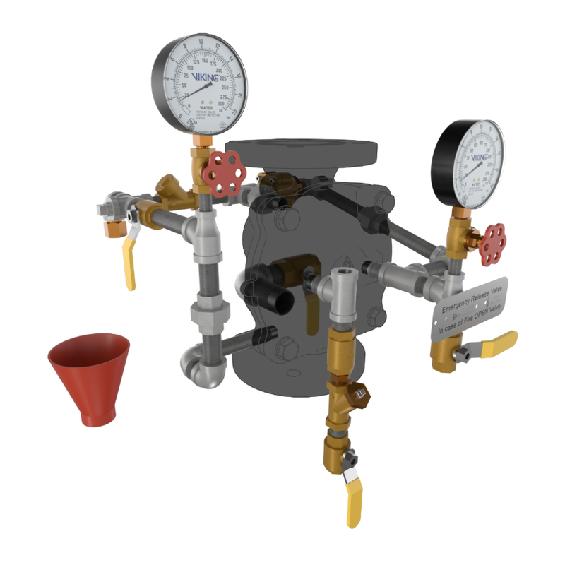 Viking® 23616-1 Model VXD Deluge System With Hydraulic Release, Galvanized, Loose Trim, 3" - WeSupplyIt.com