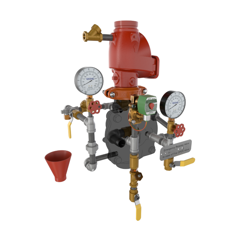 Viking® 23625-1 Model VXD Loose Trim, Deluge Single-Interlocked Preaction System With Electric Release, Galvanized, 3" - WeSupplyIt.com