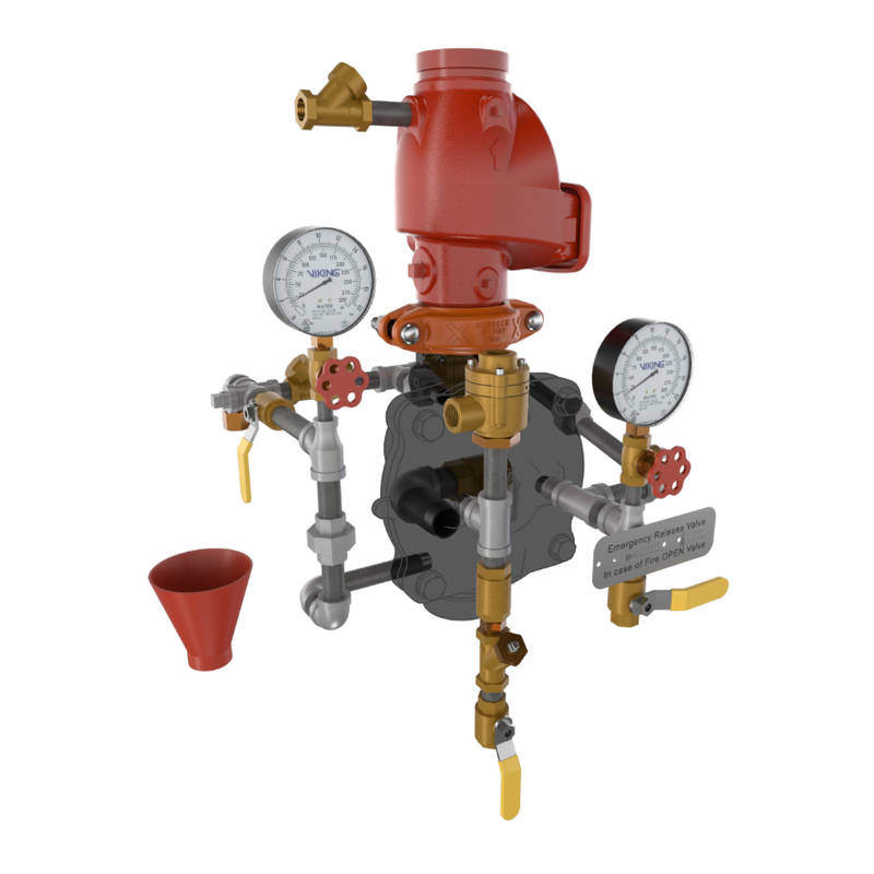 Viking® 23628-1 Model VXD Loose Trim, Deluge Single-Interlocked Preaction System With Pneumatic Release, Galvanized, 3" - WeSupplyIt.com