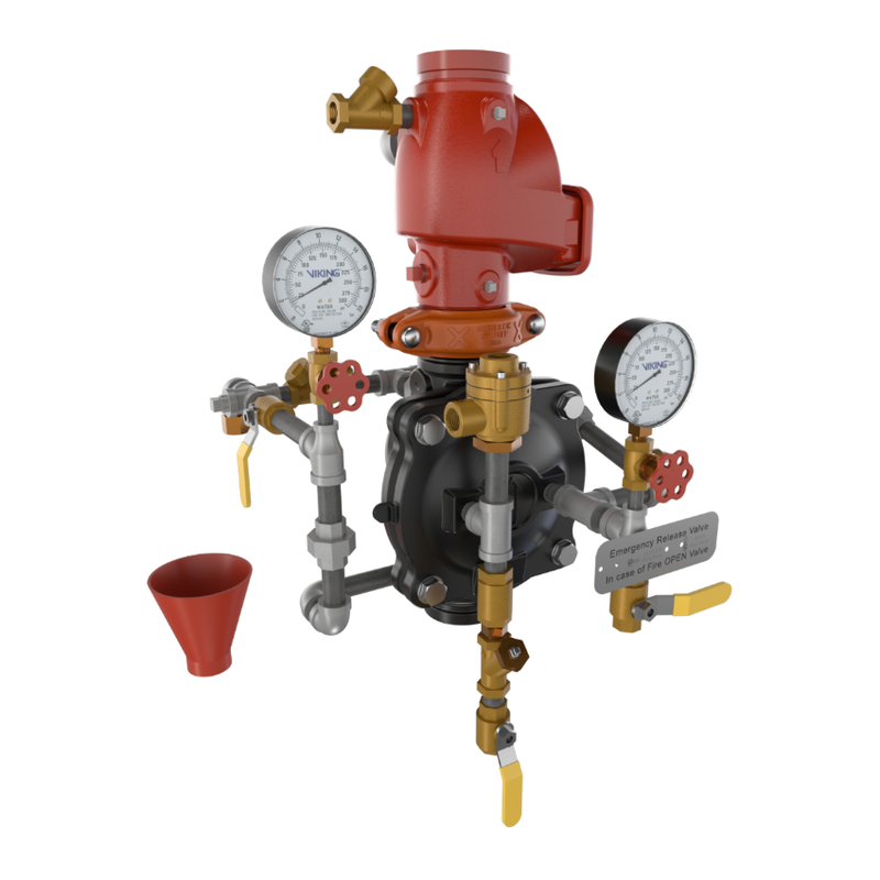 Viking® 23629 Model VXD Pre-Trimmed, Deluge Single-Interlocked Preaction System With Pneumatic Release, Galvanized, 3" - WeSupplyIt.com