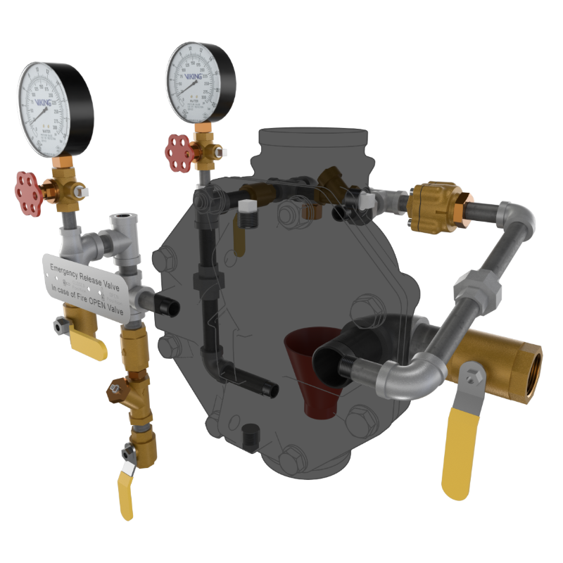 Viking® 23637-1 Model VXD Deluge System With Hydraulic Release, Galvanized, Loose Trim, 4" - WeSupplyIt.com