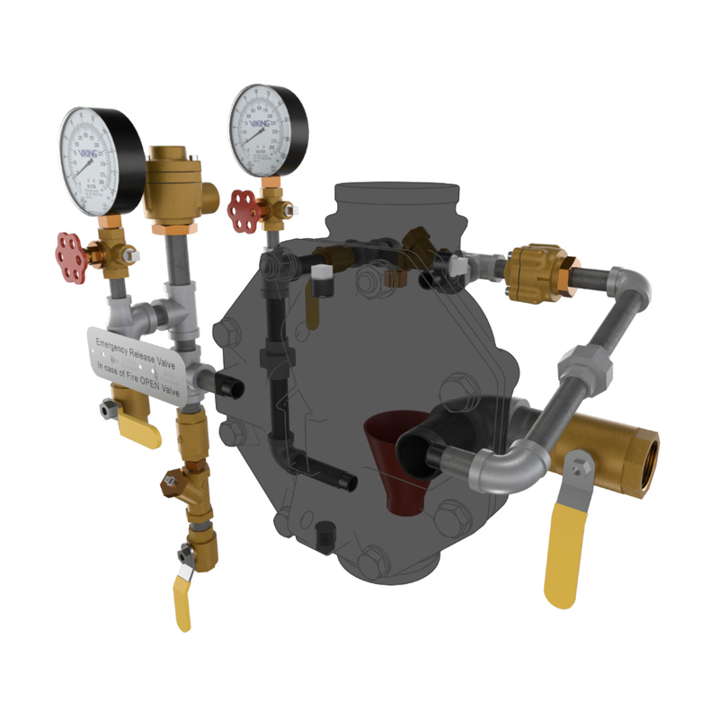 Viking® 23643-1 Model VXD Deluge System With Pneumatic Release, Galvanized, Loose Trim, 4" - WeSupplyIt.com
