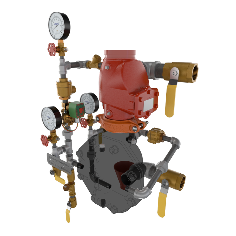 Viking® 23653-1 Model VXD Loose Trim, Double-Interlocked Preaction System With Electric/Pneumatic Release, Galvanized, 4" - WeSupplyIt.com