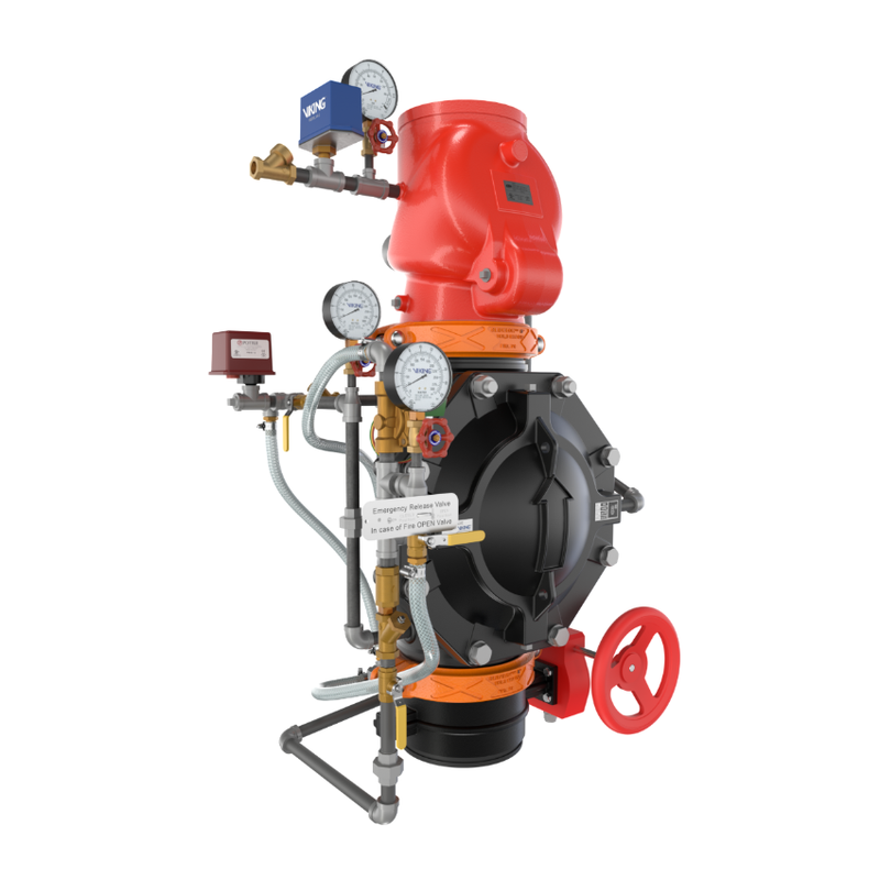 Viking® 26684 Model VXD Double Interlock Preaction System with Electric/Pneu-Lectric Release, Galvanized, Pretrimmed Riser (PTR), 8" - WeSupplyIt.com