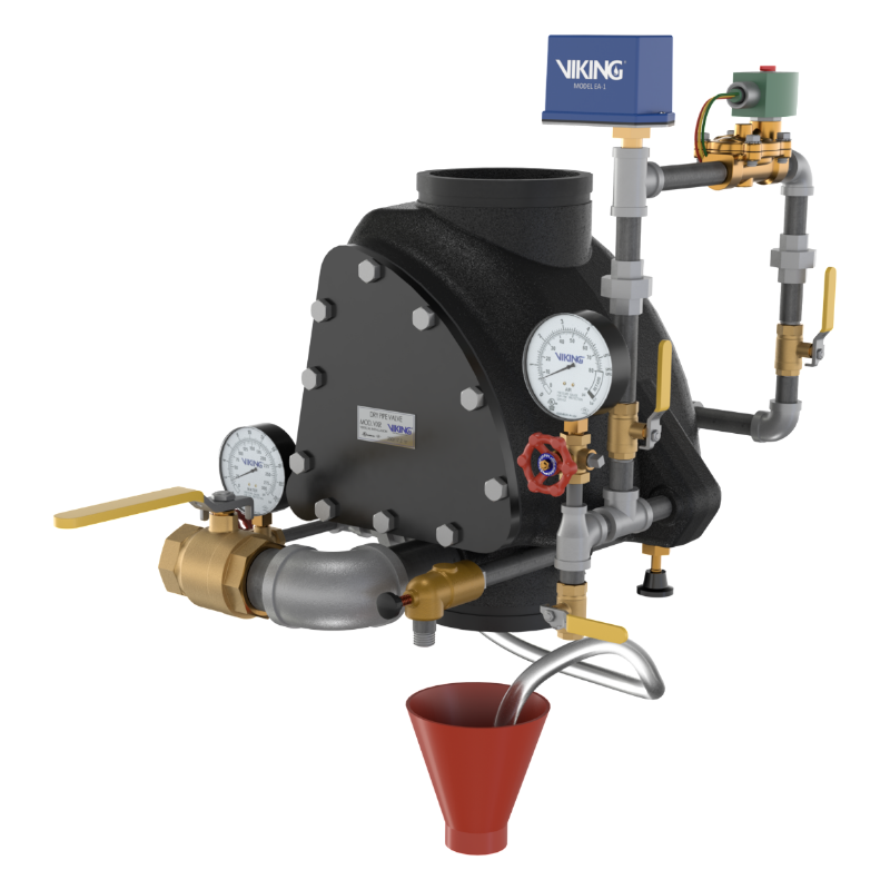 Viking® Model 27455 VXR Dry Pipe Valve System With Model EA-1 Electronic Accelerator, External Reset, Pretrimmed (PTUSA) Galvanized, 6" - WeSupplyIt.com