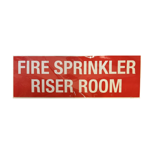 Fire Sprinkler Riser Room Sign, Sticker, Decal, 6" x 18"