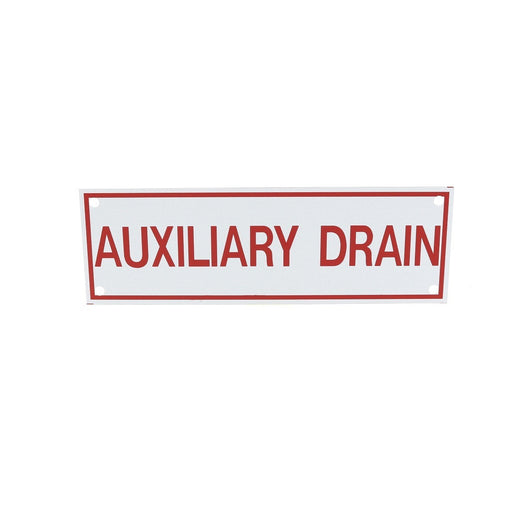 Auxiliary Drain Vinyl Sign