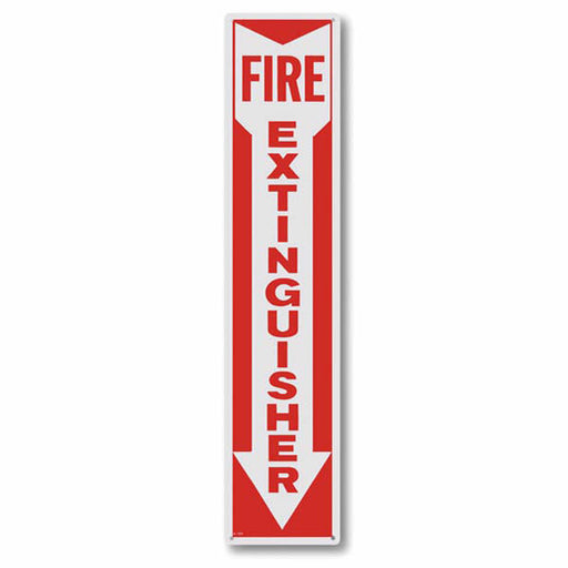 Fire Extinguisher Arrow Sign, Aluminum, 4" x 18"