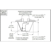 Tyco Institutional PH2 Style B1 Pendent Chrome Fire Sprinkler Escutcheon