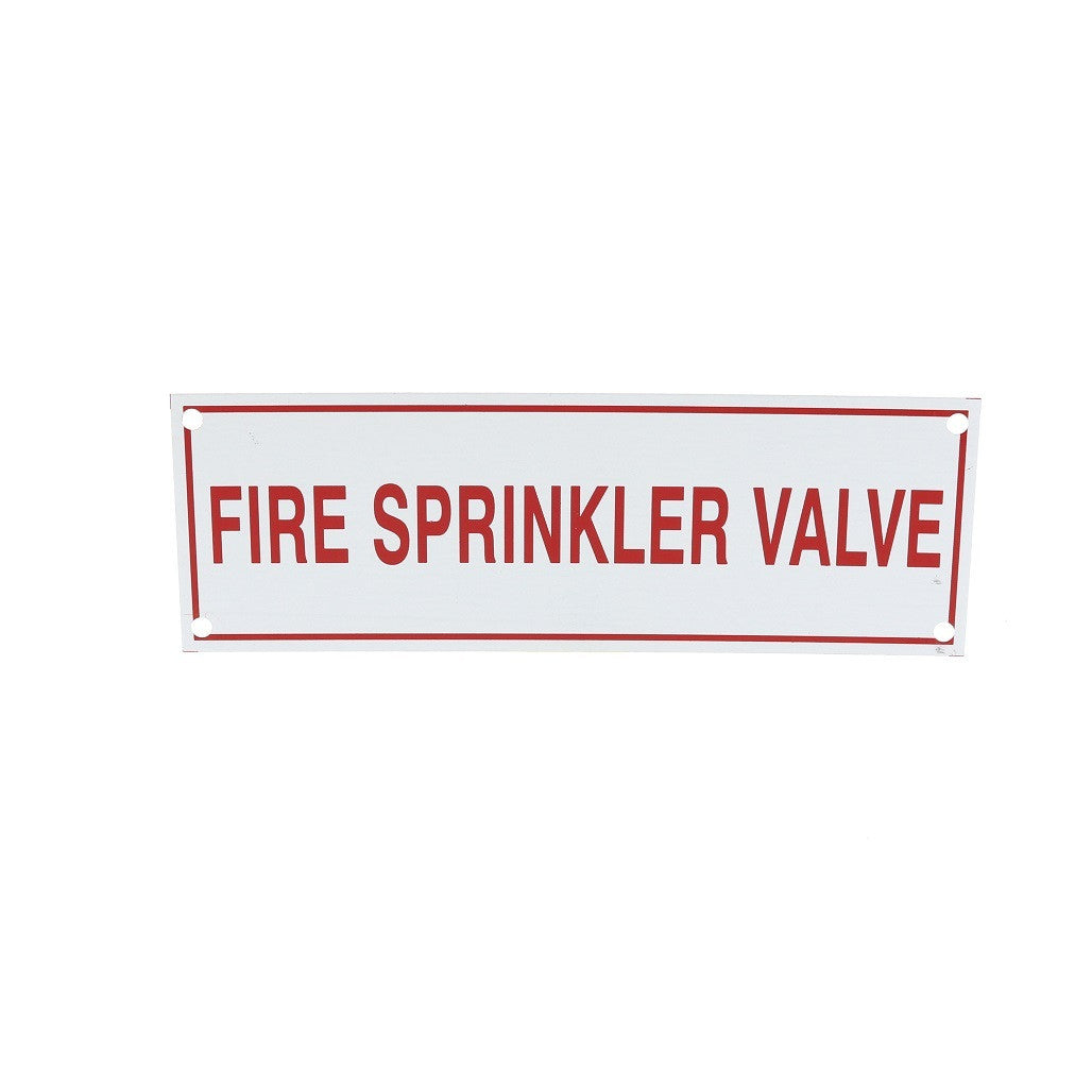 Fire Sprinkler Valve Sign, Aluminum, 6