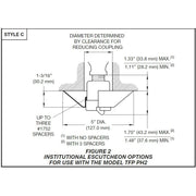 Tyco Institutional PH2 Style C Chrome Fire Sprinkler Escutcheon PH2 TY3290