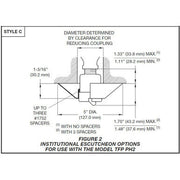 Tyco Model PH2 PH5 Type C Fire Sprinkler Escutcheon, Institutional, Chrome, 56-001-7-513 - WeSupplyIt.com