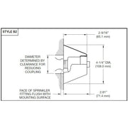 Tyco Institutional PH5 Style B2 Horizontal Sidewall Chrome Fire Sprinkler Escutcheon