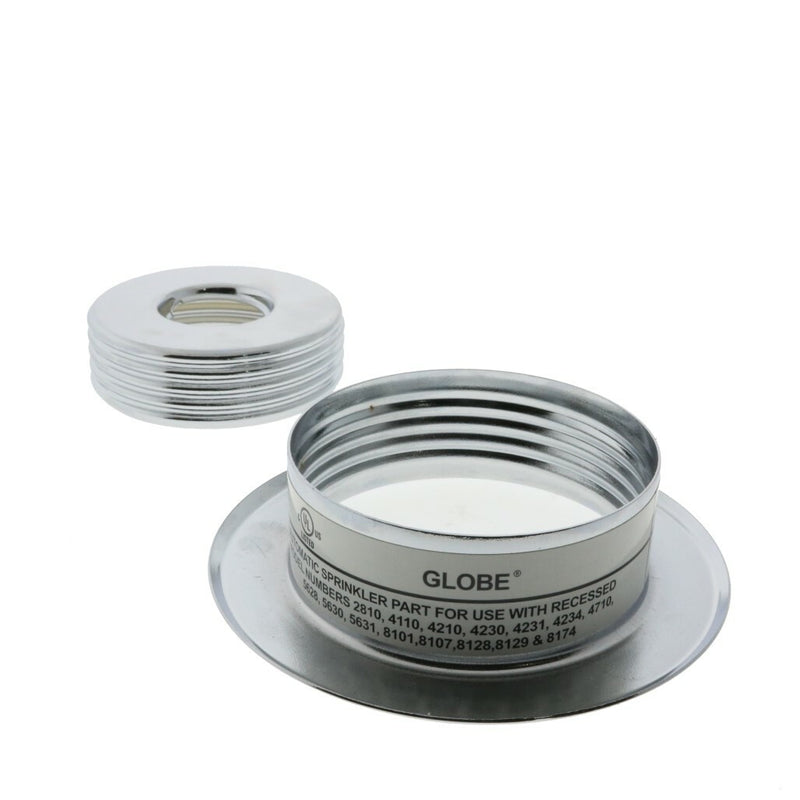 Globe Recessed Threaded Escutcheon - 1/2" Adjustment - Available In Multiple Colors