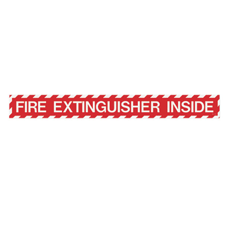Fire Extinguisher Inside Sign, Vinyl Sticker, Decal 18" x 2"