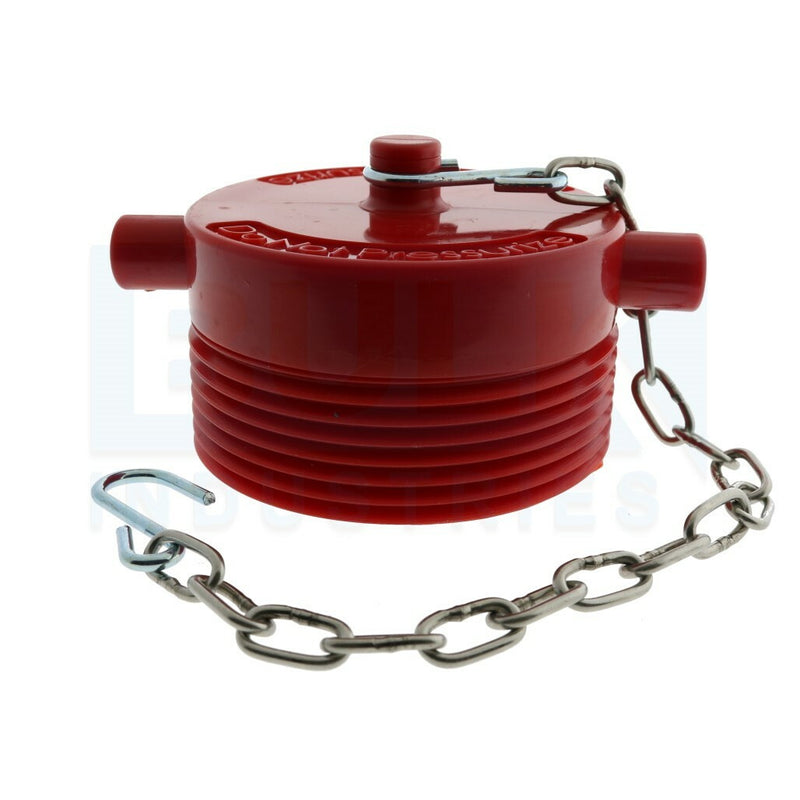Plug With Chain, Plastic, 1 1/2" NST Red