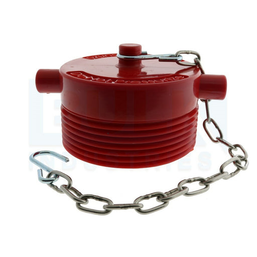 Plug With Chain, Plastic, 1 1/2" NST Red