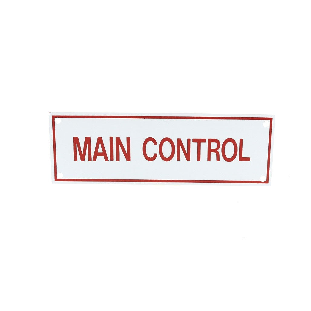 Main Control Sign, Aluminum, 6