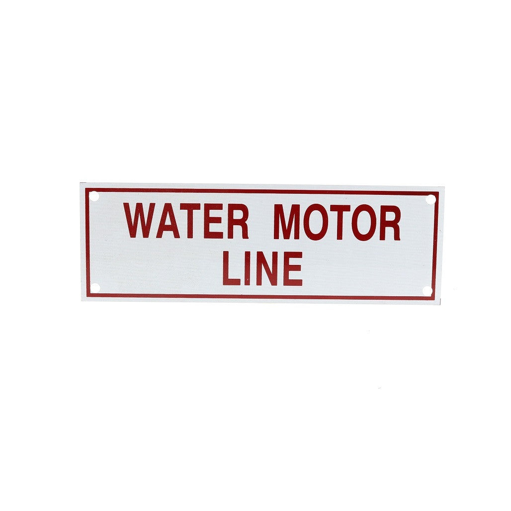 Water Motor Line Sign, Aluminum, 6