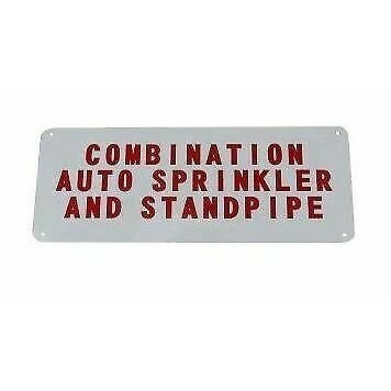 Combination Auto Sprinkler and Standpipe Sign, Aluminum, 12" x 6"