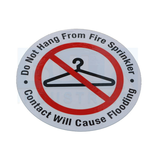 Do Not Hang From Fire Sprinkler Sign - 3" Vinyl - Roll of 100 Stickers