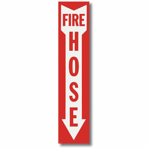 Fire Hose Arrow Sign, Vinyl Sticker, Decal 4" x 18"