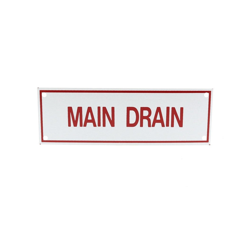 Main Drain Vinyl Sticker Sign