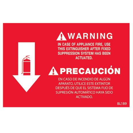 Fire Extinguisher Class K Arrow Sign