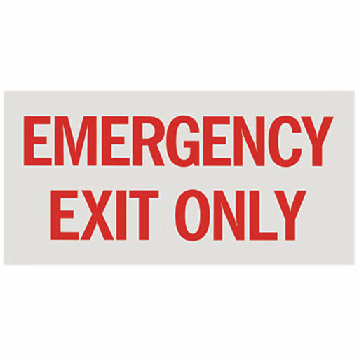 Emergency Exit Only Sign, Vinyl Sticker, Decal 12" x 6"