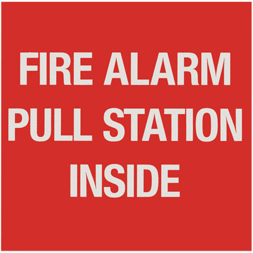 Fire Alarm Pull Station Sign, Vinyl Sticker, Decal 4" x 4"