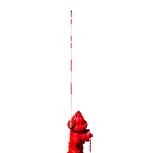 The Hydrafinder Fire Hydrant Marker With Spring, Figure C, Port Mount, 7ft Pole with 4.5" Port Mount Loop - Red