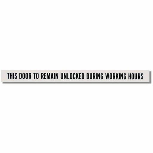 This Door To Remain Unlocked During Business Hours Sign, Vinyl Sticker, Decal 23" x 1 7/8"