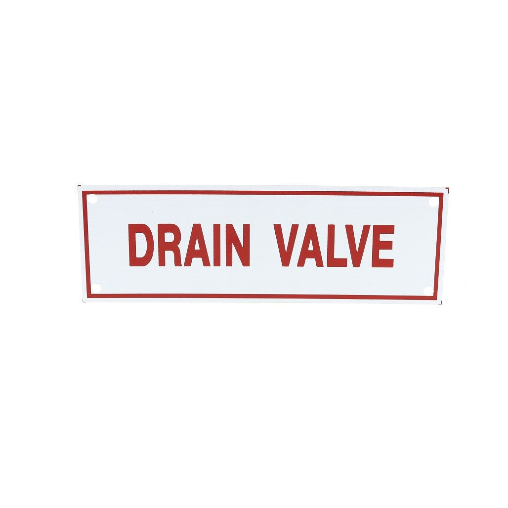 Drain Valve Sign, Aluminum, 6