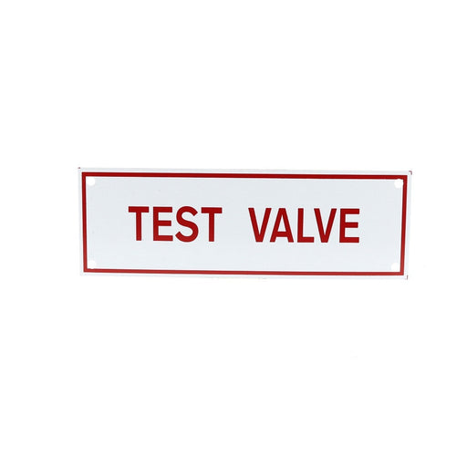 Test Valve Sign
